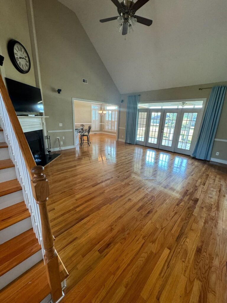 Hardwood floor refinished by Pyramid