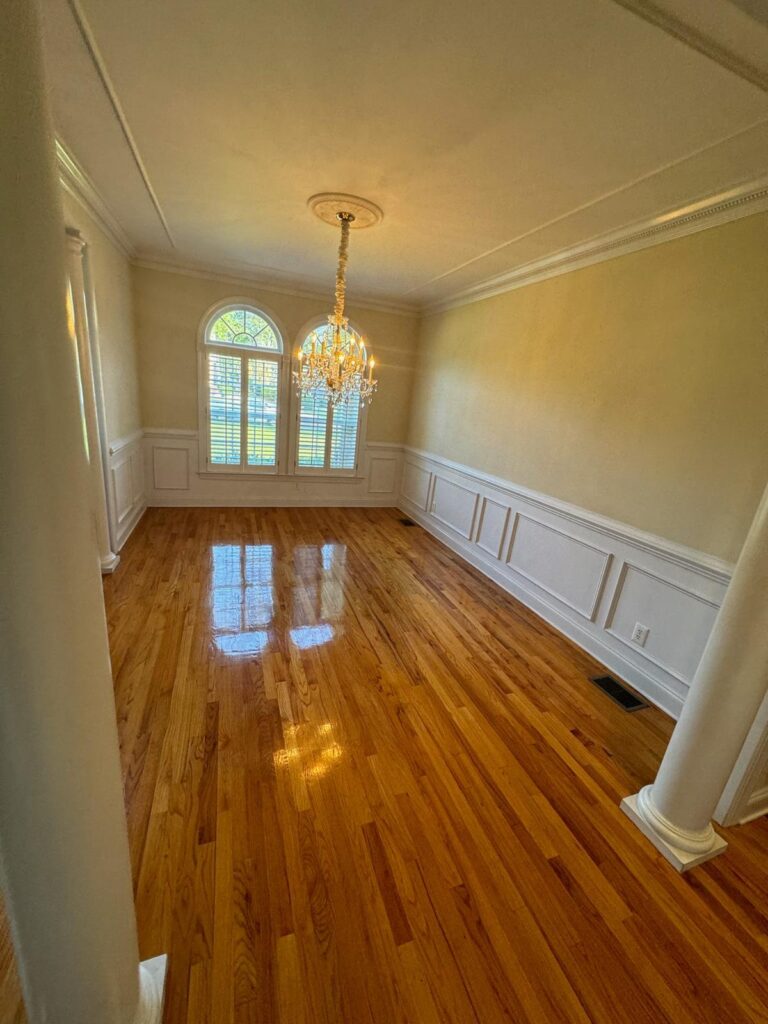 Hardwood floor refinished by Pyramid